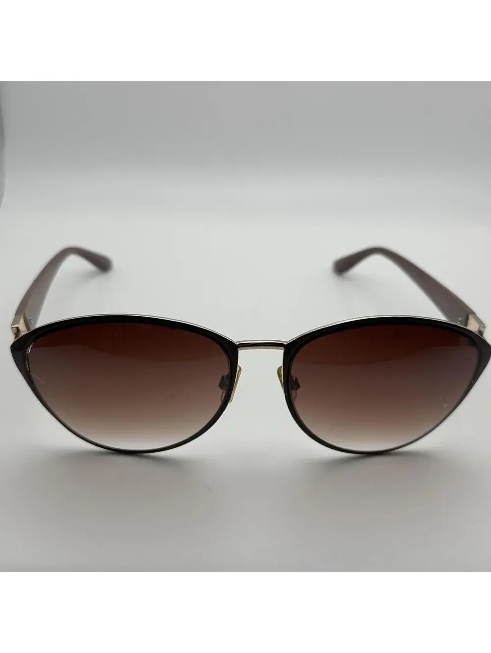 Jessica Simpson Gold & Brown Gradient Cat Eye Sunglasses